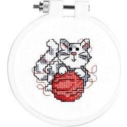 Michel Design Works Janlynn Kid Stitch Mini Telpatroon Kruissteekpakket 3" Ronde Poes 14 Stuks