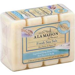 A la Maison de Provence Pure Coconut Bar Soaps Fresh Sea Salt 100g 4-pack 4-pack