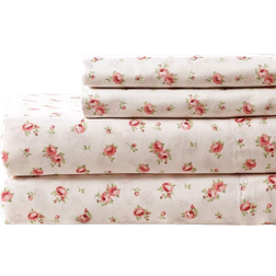 Modern Threads Rose Printed Bed Sheet White (243.8x205.7cm)