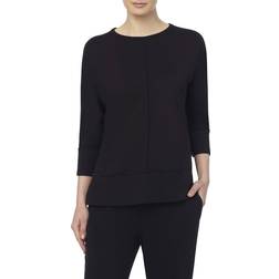 Jones New York Seam Detail Dolman Tunic Top - Black