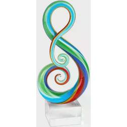 Rainbow Murano Style Art Glass Note Centerpiece Figurine 11"