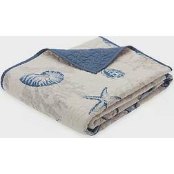 Madison Park Bayside Blankets Blue (177.8x152.4)