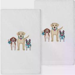 Linum Home Textiles Dogs Embroidered Guest Towel White (76.2x40.64cm)