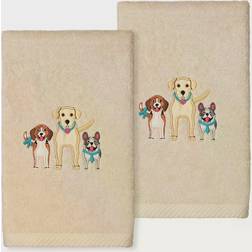 Linum Home Textiles Dogs Embroidered Guest Towel Beige (76.2x40.64cm)