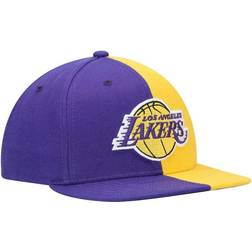 Mitchell & Ness Los Angeles Lakers Team Half and Half Snapback Hat Men - Purple/Gold