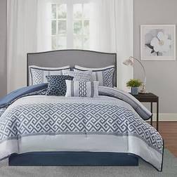 Madison Park Bennett Jacquard Bedspread Blue (264.16x233.68cm)