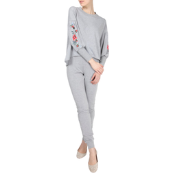 MeMoi Oversized Dropped Sleeve Top - Grey Heather