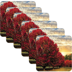 Pimpernel Crimson Trees Coaster 6