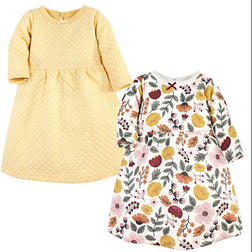 Hudson Fall Botanical Long Sleeve Dresses - Yellow