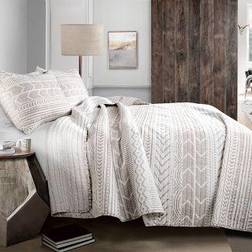 Lush Decor Hygge Geo Quilts White, Beige (274.32x233.68cm)