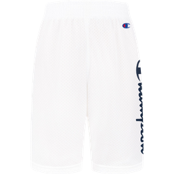 Champion Boy's Vertical Script Mesh Shorts - White