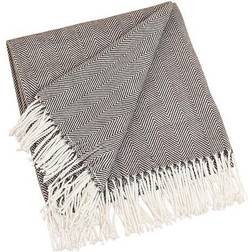 Saro Lifestyle Herringbone Blankets Brown (152.4x127cm)