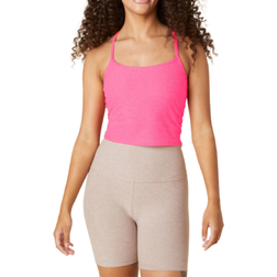 Beyond Yoga Spacedye Slim Racerback Cropped Tank Top - Electric Pink Heather