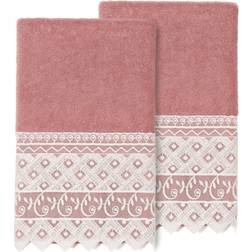 Linum Home Textiles Aiden 2-pack Guest Towel Pink (76.2x40.64cm)