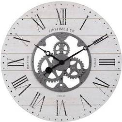 Firstime Shiplap Gears Wall Clock 24"