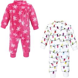 Hudson Baby Plush Jumpsuits - Pink Christmas Lights (10115746)