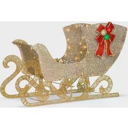 National Tree Company Santas Sleigh with LED Lights Decoration 24"