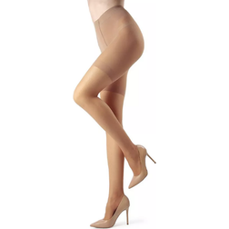 MeMoi Crystal Sheer Shaper Control Top 12 Den Tights - Suntan