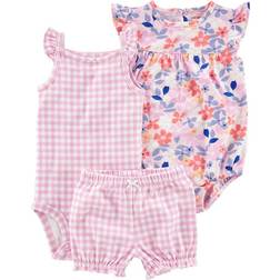 Carter's Gingham Bodysuits & Short Set 3-pack - Purple (V_1N041310)