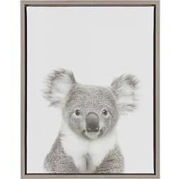 Kate and Laurel Sylvie Koala Framed Canvas by Simon Te Tai Billede 45.7x61cm