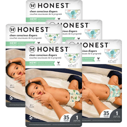 The Honest Company Clean Conscious Diapers, Above it All + Turtle Time, Size 1, 4-6.5kg, 35 Pcs