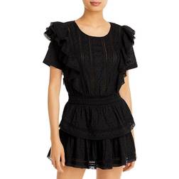 LoveShackFancy Natasha Mini Dress - Black