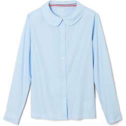 French Toast Girl's Long Sleeve Modern Peter Pan Blouse - Blue