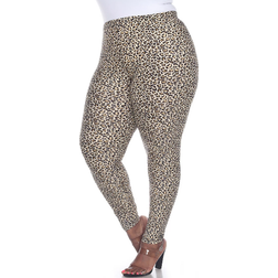 White Mark Printed Leggings Plus Size - Brown