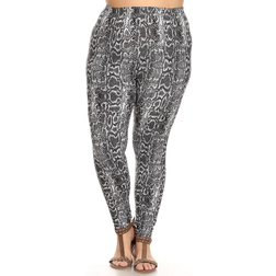 White Mark Printed Leggings Plus Size - Grey