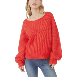 Free People Carter Pullover Sweater - Red Hot