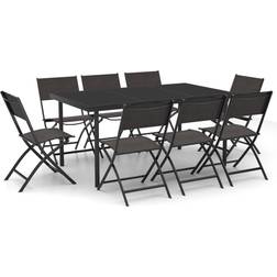 vidaXL 3073506 Juego de comedor de patio, 1 Mesa incl. 8 Sillas