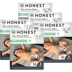 The Honest Company Clean Conscious Diapers, Barnyard Babies + Turtle Time, Size 2, 5.5-8kg, 32 Pcs