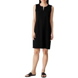 Eileen Fisher Zip Up Sleeveless Dress - Black