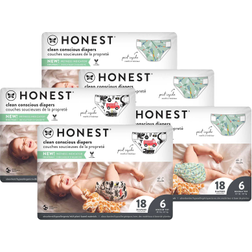 The Honest Company Clean Conscious Diapers, This Way, That Way + Big Trucks, Size 6, 16+kg, 18 Pcs