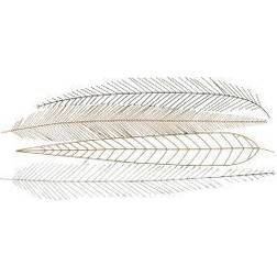 CosmoLiving by Cosmopolitan Metallic Feather Sculptures Wall Decor 18x42"