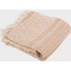 Safavieh Becks Fringe Blankets Beige (152.4x127cm)