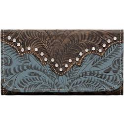 American West Annie's Secret Collection Tri-Fold Wallet - Denim Blue