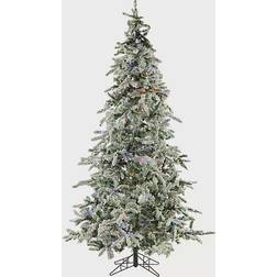 Fraser Hill Farm Pre-Lit LED Flocked Mountain Pine Christmas Tree