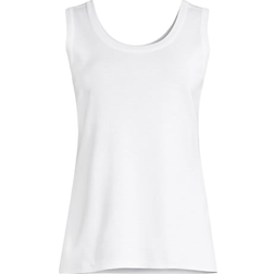 Misook Double Scoop Neck Knit Tank Top - White