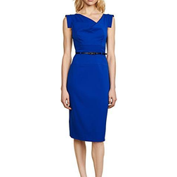 Black Halo Classic Jackie O Sheath Dress - Cobalt