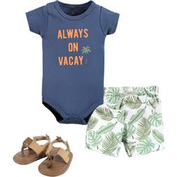 Hudson Baby Cotton Bodysuit, Shorts and Shoe Set - Vacay (10112805)