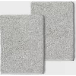 Linum Home Textiles Monogrammed H Guest Towel Gray (33.02x33.02cm)