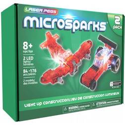 Laser Pegs Microsparks Red Airplane & Race Car 2 Pack