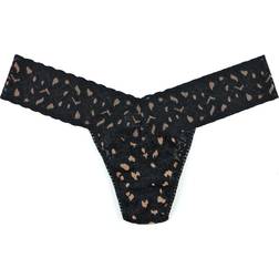 Hanky Panky Cross Dyed Leopard Low Rise Thong - Black/Praline