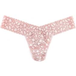 Hanky Panky Cross Dyed Leopard Low Rise Thong - Desert Rose/White