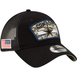 New Era Dallas Cowboys 2021 Salute To Service Trucker 9Twenty Adjustable Hat - Black