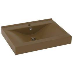 vidaXL Lavabo De Lujo Con Grifo Cerámica 60x46 Cm Crema Mate