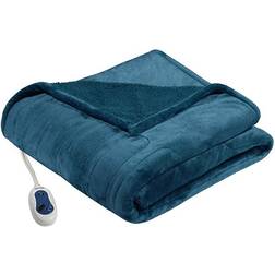 Beautyrest Heated Microlight to Berber Blankets Blue (177.8x152.4cm)