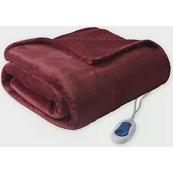 Beautyrest Berber Microlight Heated Blankets Red (177.8x152.4)