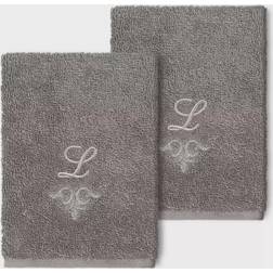 Linum Home Textiles Monogrammed L Guest Towel Gray (33.02x33.02cm)